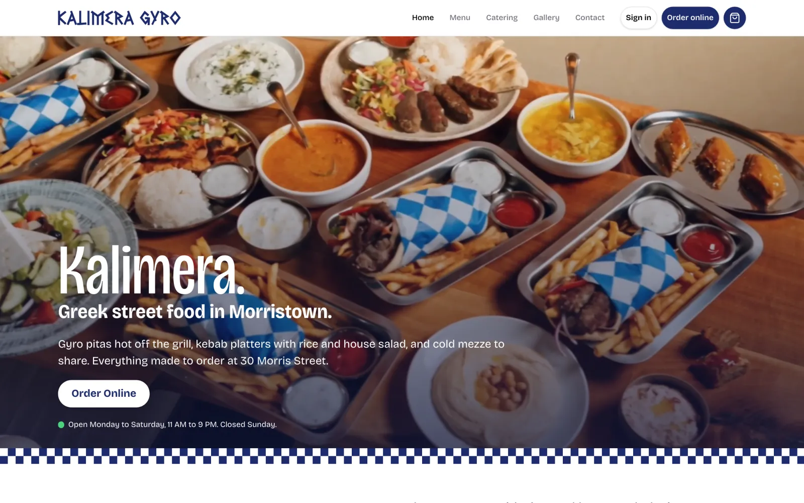 The Kalimera Gyro website